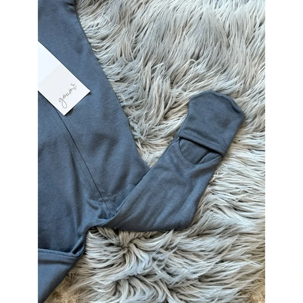 Goumi Kids Grow With You Loose Fit Zippy In Midnight Bamboo Jumpsuit Size 12-18m